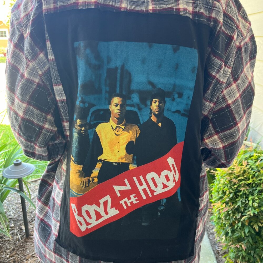 Boyz n the Hood Flannel Shirt upcycled unisex XXL
